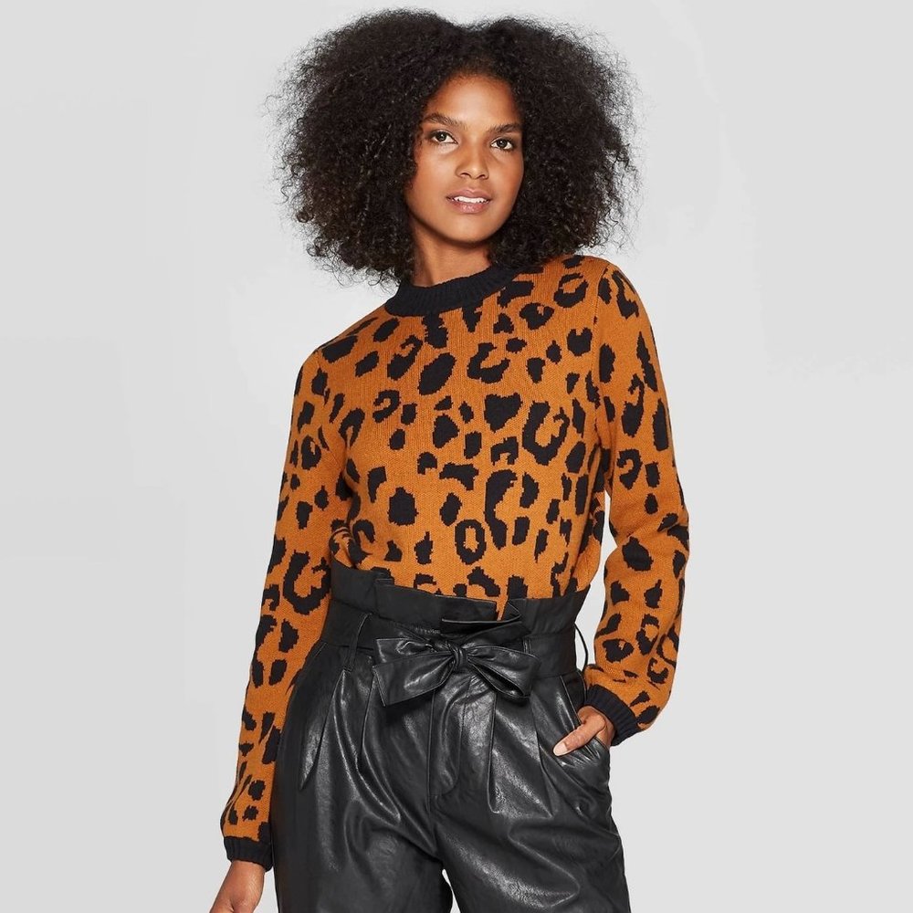 Who What Wear Leopard Print Sweater